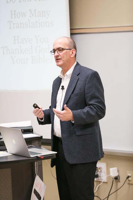 George Guthrie, Benjamin W. Perry Professor of Bible, speaks during the Reformation 500 Festival. - Photo by Kristi McMurry Woody