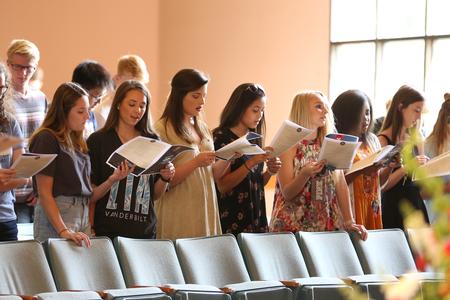Students sing in Convocation. - Photo by Kristi McMurry Woody