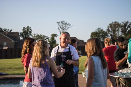 Dub and Susie Oliver, president and first lady of the university  invite new students to have ice cream at their home during Welcome Week. - Photo by Janelle Vest