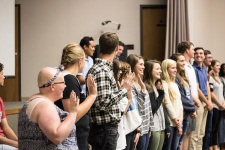 New Student Senate officers are sworn in during the first Senate meeting of the year.  - Photo by Janelle Vest