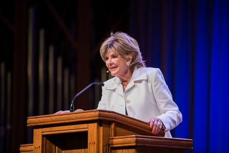 Kay Arthur, international Bible teacher, addresses students and guests during chapel. - Photo by Kristi McMurry Woody