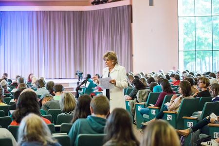 Students and guests listen as Kay Arthur, international Bible teacher, stresses the importance of studying scripture. - Photo by Kristi McMurry Woody