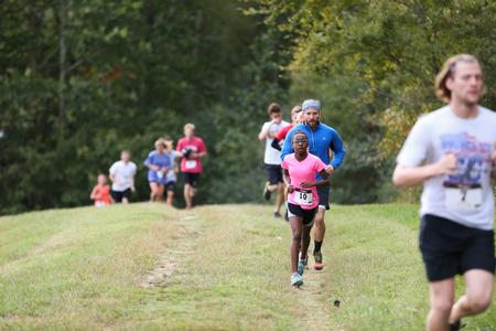 Students and families participate in the first 5K on the Union Trails during Family Weekend.  - Photo by Kristi McMurry Woody