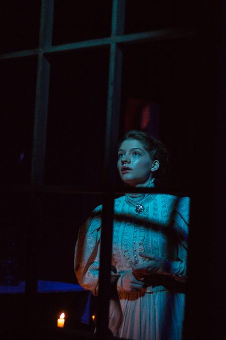 Nicole Snover, theatre major, plays Catherine in the Union Players production of "The Heiress." - Photo by Gretchen Foels