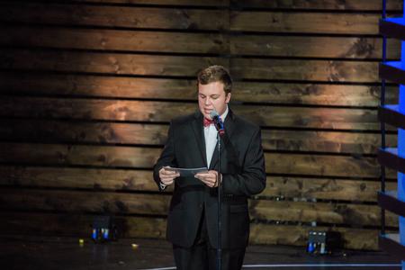 Trenton Holloway, student body president, opens the 20th annual Scholarship Banquet in prayer.  - Photo by Kristi McMurry Woody