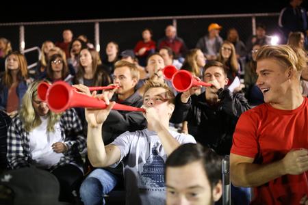 Students cheer for the bulldog soccer team during a Community Appreciation event hosted by Undergraduate Admissions. - Photo by Kristi McMurry Woody