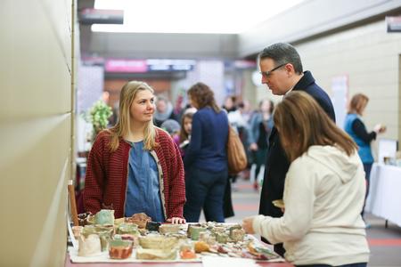 Art students sell their work at the annual Christmas pottery sale. - Photo by Kristi McMurry Woody