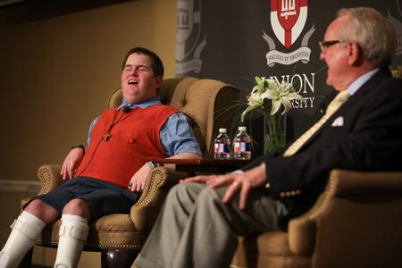 HK Derryberry speaks during the EDGE Program fundraiser in the Carl Grant Events Center.  - Photo by Kristi McMurry Woody