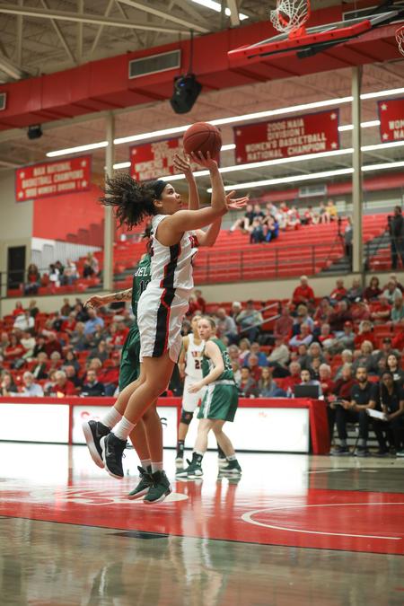 Sara Lytle goes up for a shot during a tournament game against Delta State.  - Photo by Kristi McMurry Woody