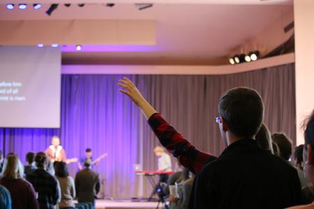 Students worship in chapel. - Photo by Hannah Heckart