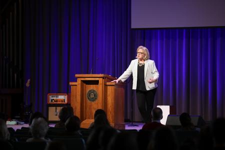 Kelly King, Lifeway Christian Resources, speaks in chapel. - Photo by Kristi McMurry Woody
