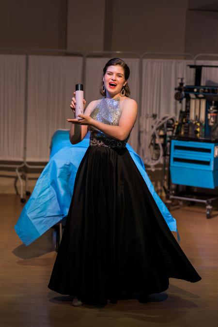 Leah Campbell, music education major, performs in Gallantry: A Soap Opera, an comedy opera performance by the students in Sabrina Warren's opera workshop. - Photo by Kristi McMurry Woody