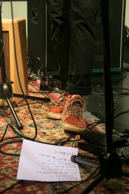 Arlie's set list during a Barefoots concert. - Photo by Hannah Heckart