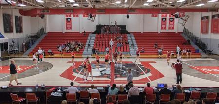 The Lady Bulldogs play against Henderson State University in the Union University Volleyball Classic. - Photo by Joey Echeverria
