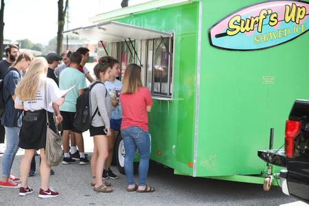 Students wait for their sno cones from Surf's Up during Assessment Day. - Photo by Kristi McMurry Woody