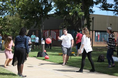 Students enjoy a game of Four Square during an Assessment Day break. - Photo by Kristi McMurry Woody