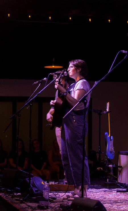 Bea Troxel performs a concert for Union students in Barefoots Joe. - Photo by Nikki Grim
