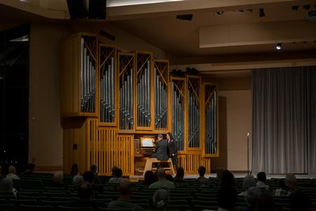 Scott Dettra performs in the McAfee Organ Concert in the Savage Memorial Chapel. - Photo by Nikki Grim