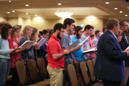 The congregation sings a Psalm during Psalmfest. - Photo by Kristi McMurry Woody