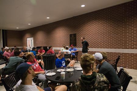 Students enjoy the Thai & Fry Grill Night as part of Global Focus Month.  - Photo by Riley Boggs