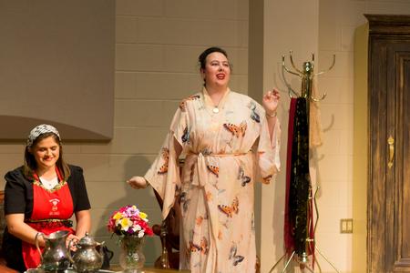 Brooklyn Croom and Lydia Cronk perform in the opera workshop performance of Captain Lovelock. - Photo by Nikki Grim