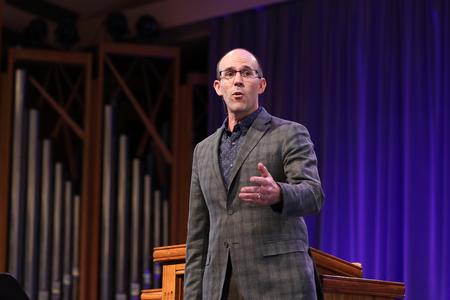 Kevin Ueckert, pastor of FBC in Georgetown, Texas, speaks in chapel on Psalm 19. - Photo by Kristi McMurry Woody