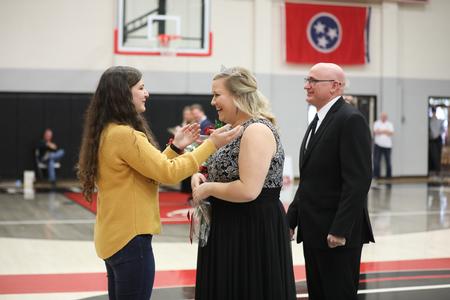 Sallie Norman, music education major, is named Homecoming Queen during halftime. - Photo by Kristi McMurry Woody