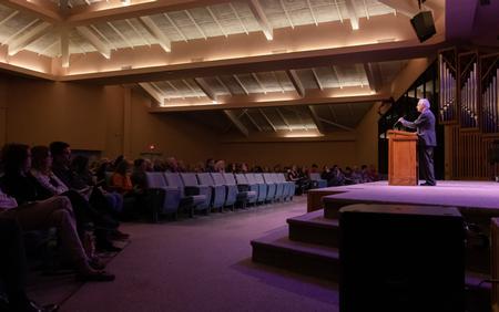 Cold War historian Melvyn Leffler delivers his evening lecture during the 22nd annual Carls-Schwerdfeger History Lecture.  - Photo by Joey Echeverria