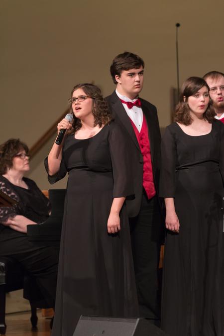 Brooklyn Croom, music performance major, sings during the annual Fall Choral Concert. - Photo by Lynn Tucker