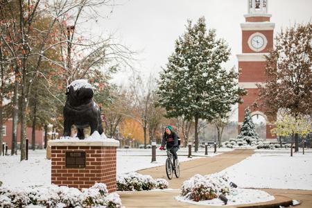 Union University on a snowy day. - Photo by Kristi McMurry Woody