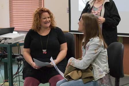 Participants talk during a social work ethics workshop in Luther Hall. - Photo by Lynn Tucker