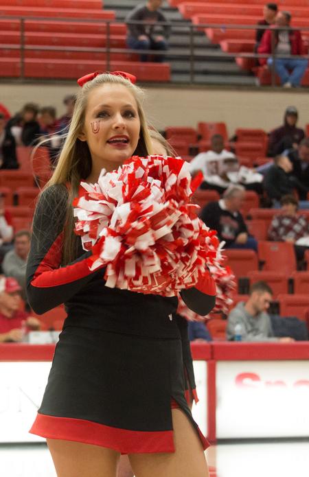Kendall Cutrell, senior, cheers on the Bulldogs. - Photo by Nikki Grim
