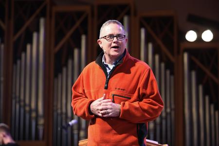Todd Brady, vice president for university ministries, speaks in chapel. - Photo by Sarah Palmer Goff