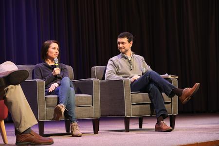 Mark and Molly Campbell speak during the Family Life Series chapel. - Photo by Sarah Palmer Goff