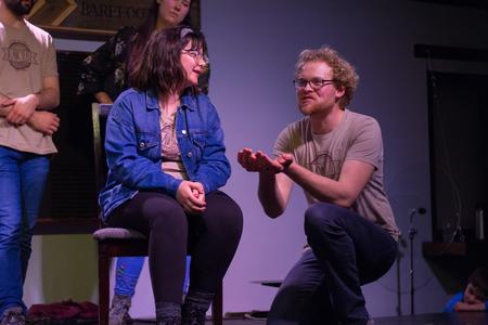 Blank Slate Improv performs in Barefoots Joe. - Photo by Nikki Grim