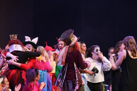 Members of Kappa Delta celebrate winning the large group competition at the 2019 Variety Show. - Photo by Hannah Heckart