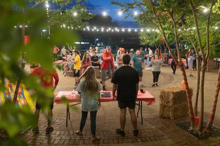Students enjoy the Fountain Fair outside the PAC. - Photo by Kristi McMurry Woody
