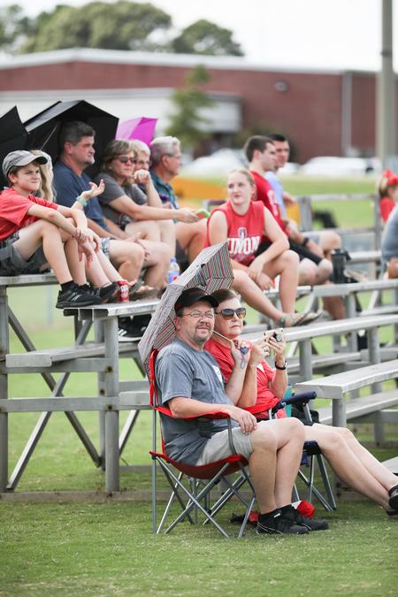 Spectators enjoy the Union Jillz ultimate frisbee game during Family Weekend. - Photo by Kristi McMurry Woody