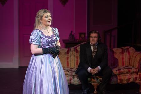 Ashley Cook, worship leadership major, performs in the Opera Workshop's Impresario. - Photo by Kristi McMurry Woody