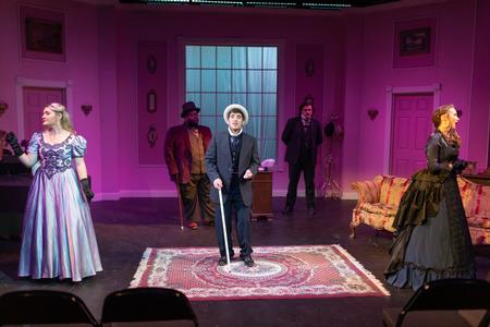 Ashley Cook, Cameron Smith, Matthew Hampton, Nicholas Zerfoss and Shelby Morris perform in Impresario.  - Photo by Kristi McMurry Woody