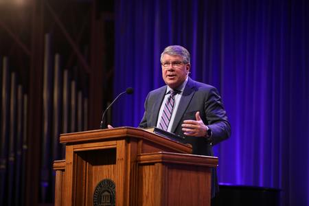 David Green, president of the Tennessee Baptist Convention, speaks in chapel. - Photo by Kristi McMurry Woody