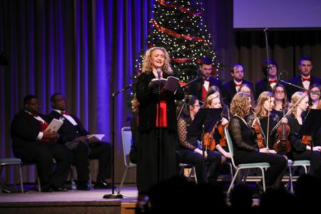 Kelly Garner, associate professor of contemporary voice and worship technology, performs in Handel's Messiah. - Photo by Kristi McMurry Woody