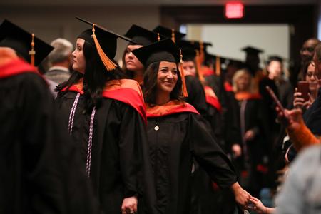 Students process into graduation during Fall Commencement Services. - Photo by Kristi McMurry Woody