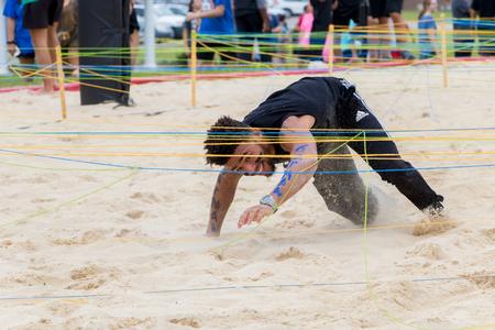 Students go through obstacles during the Residence Life 1/2K. - Photo by Nikki Grim