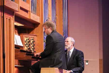Christopher Jacobson performs in the McAfee Organ Concert in the chapel. - Photo by Hannah Heckart