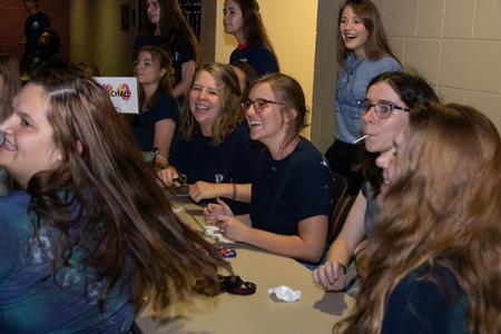 Students from the Paschall building compete in Residence Life's Trivium event.  - Photo by Joey Echeverria