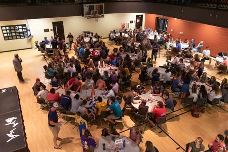 The Bowld Students Commons gym is packed for the Residence Life Trivium event. - Photo by Joey Echeverria