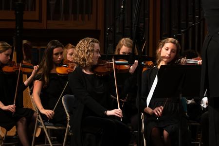 Music students perform in the Orchestra Concert. - Photo by Joey Echeverria