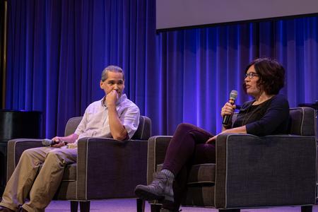 The Guilarans sit for a panel during chapel. - Photo by Joey Echeverria