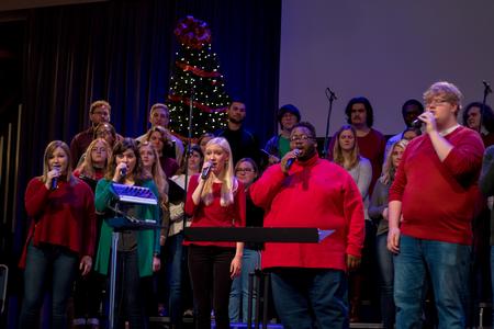 Students perform the annual Christmas concert in the chapel. - Photo by Nikki Grim